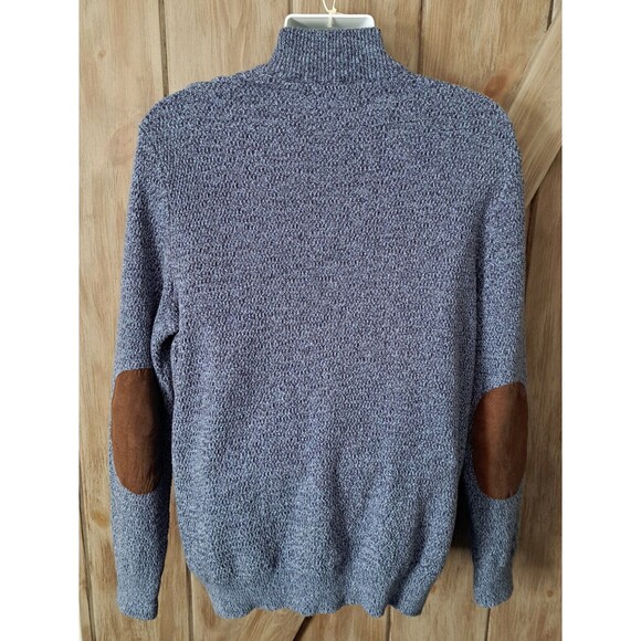 Chaps 3 Button Pullover Sweater Mens XL Brown Elbow Patches Preppy Office Casual - Picture 7 of 14